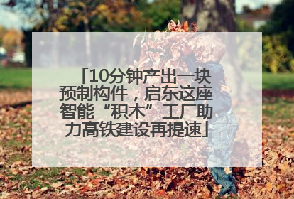 10分钟产出一块预制构件，启东这座智能“积木”工厂助力高铁建设再提速