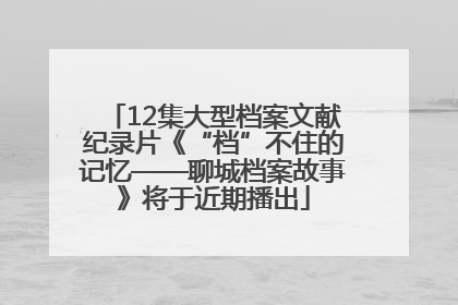 12集大型档案文献纪录片《“档”不住的记忆——聊城档案故事》将于近期播出