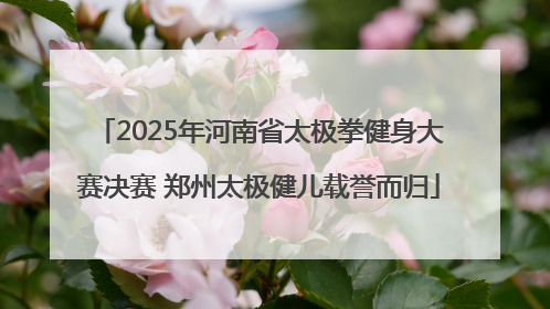 2025年河南省太极拳健身大赛决赛 郑州太极健儿载誉而归