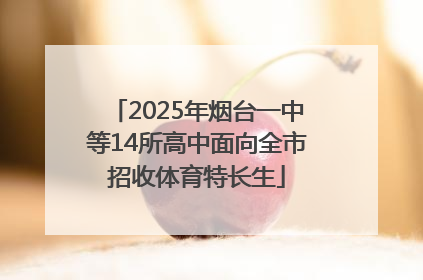 2025年烟台一中等14所高中面向全市招收体育特长生