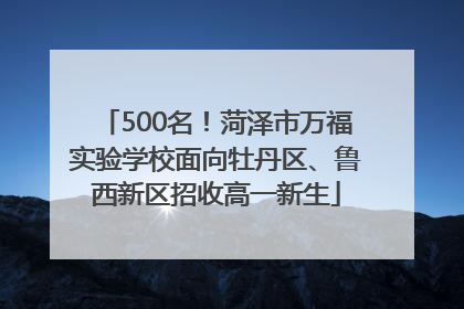 500名！菏泽市万福实验学校面向牡丹区、鲁西新区招收高一新生