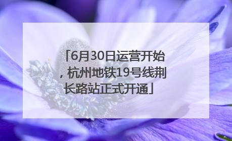 6月30日运营开始，杭州地铁19号线荆长路站正式开通