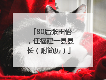 80后张田怡，任福建一县县长（附简历）
