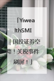 YiwealthSMI｜国投证券空降！关税事件刷屏！
